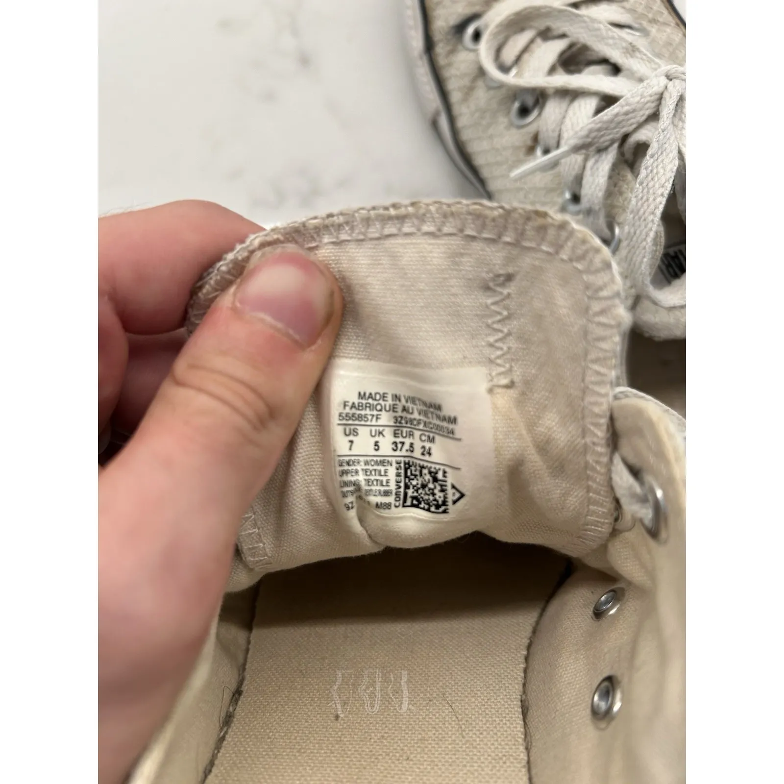 Converse Chuck‎ Taylor All Star Low Top Textured Patterned Off White Womens 7 - Image 7