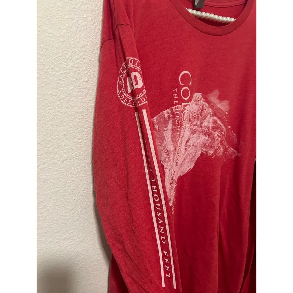 NEW Colorado Mountain Peaks 14ers Unisex Size XL T-Shirt Red Comfort Stretch Top - Image 7