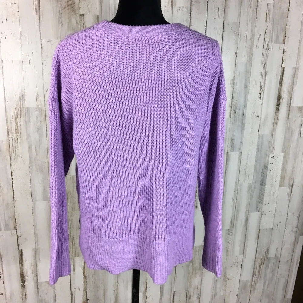 Melloday 2 Pocket Pullover Knit Sweater Wool Lilac - Image 4