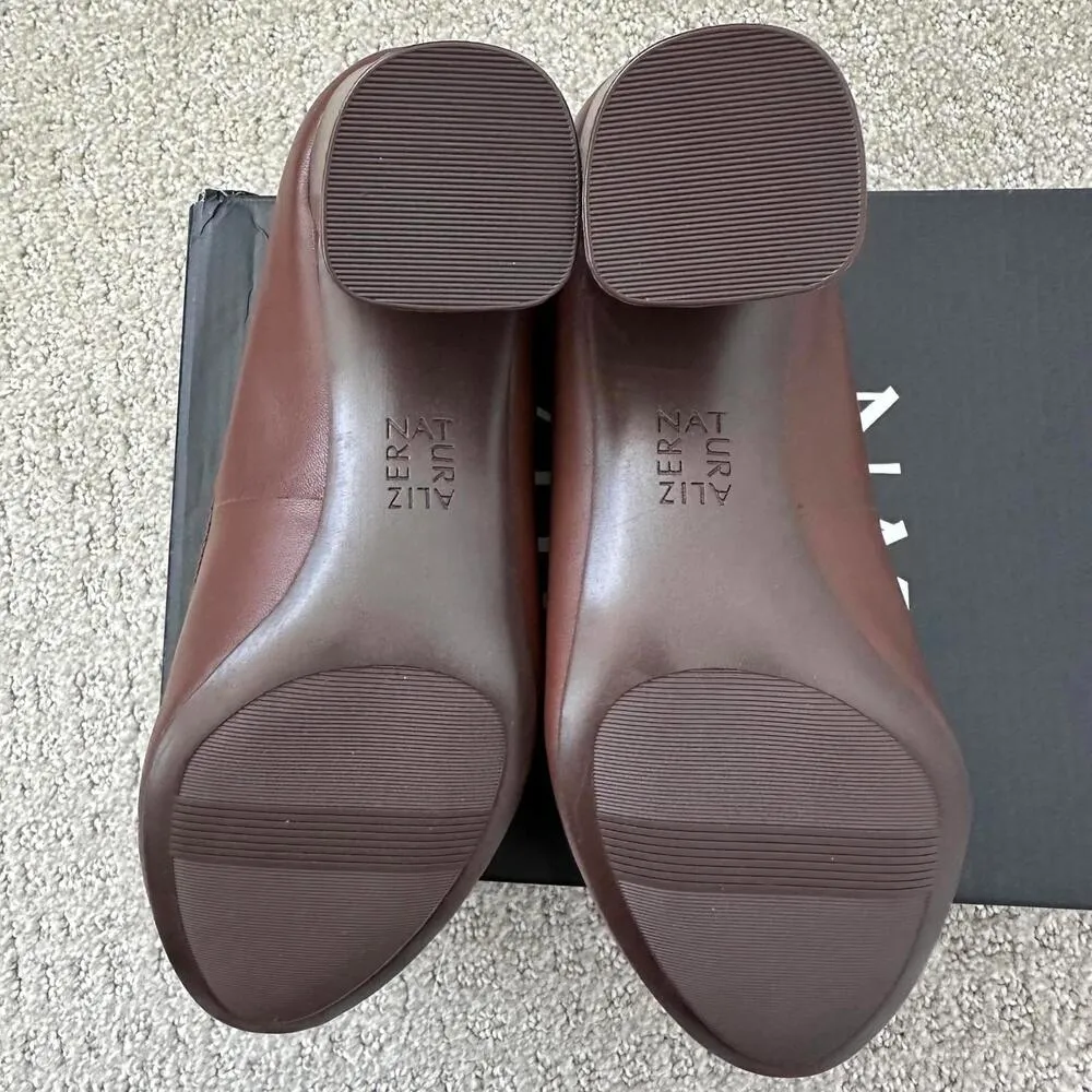 Naturalizer Sienna Blow Block Heel Leather Pump CAPPUCCINO BROWN Size 6.5/36.5EU - Image 8