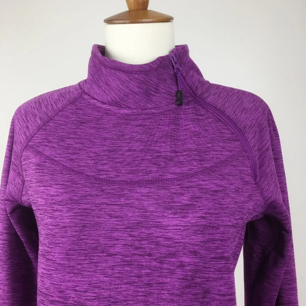 Eddie Bauer Athletics Purple Fleece Mock Neck Pullover Size Medium - Image 7
