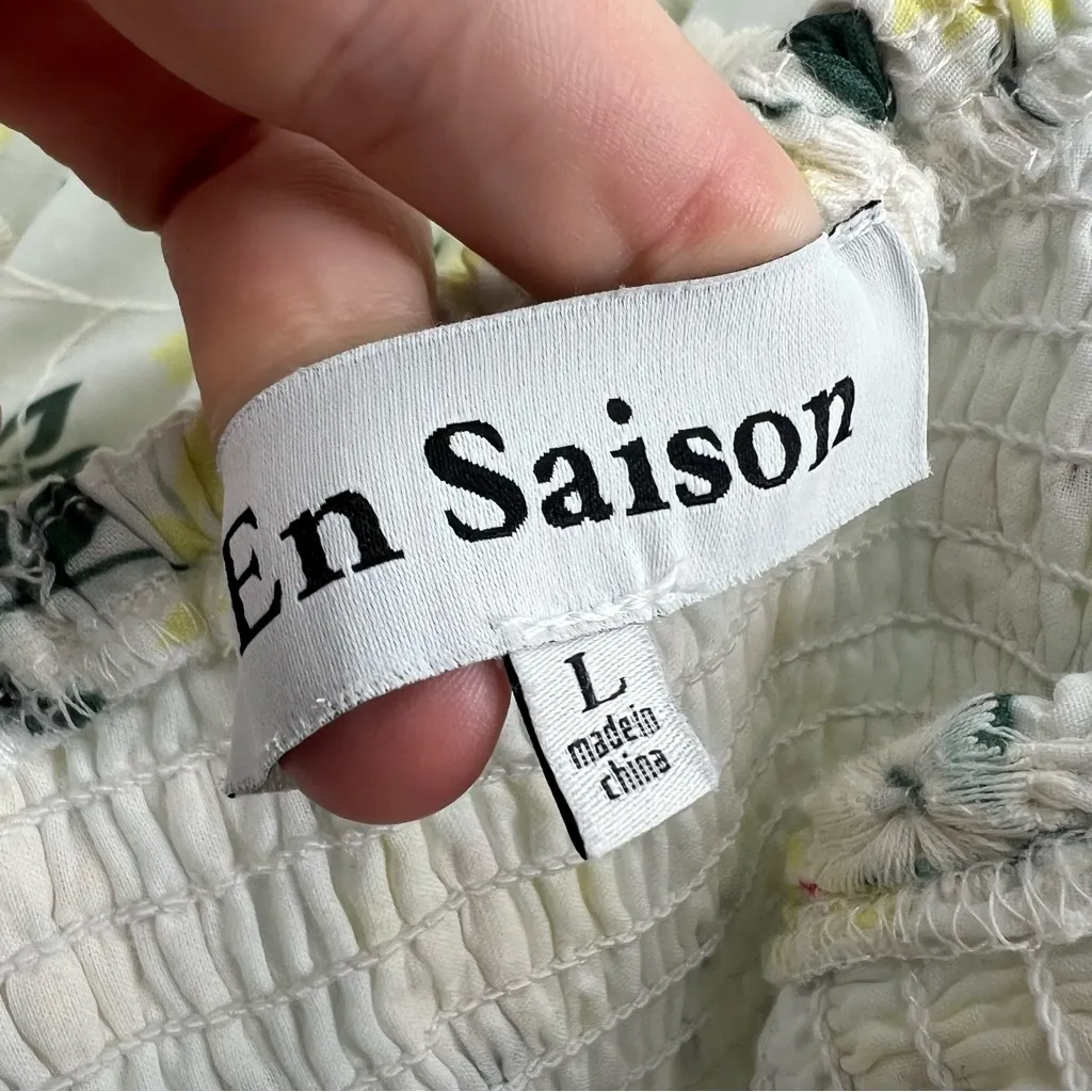 En Saison Lou Lou Midi Embroidered Dress Floral Sz L White Size L - Image 7