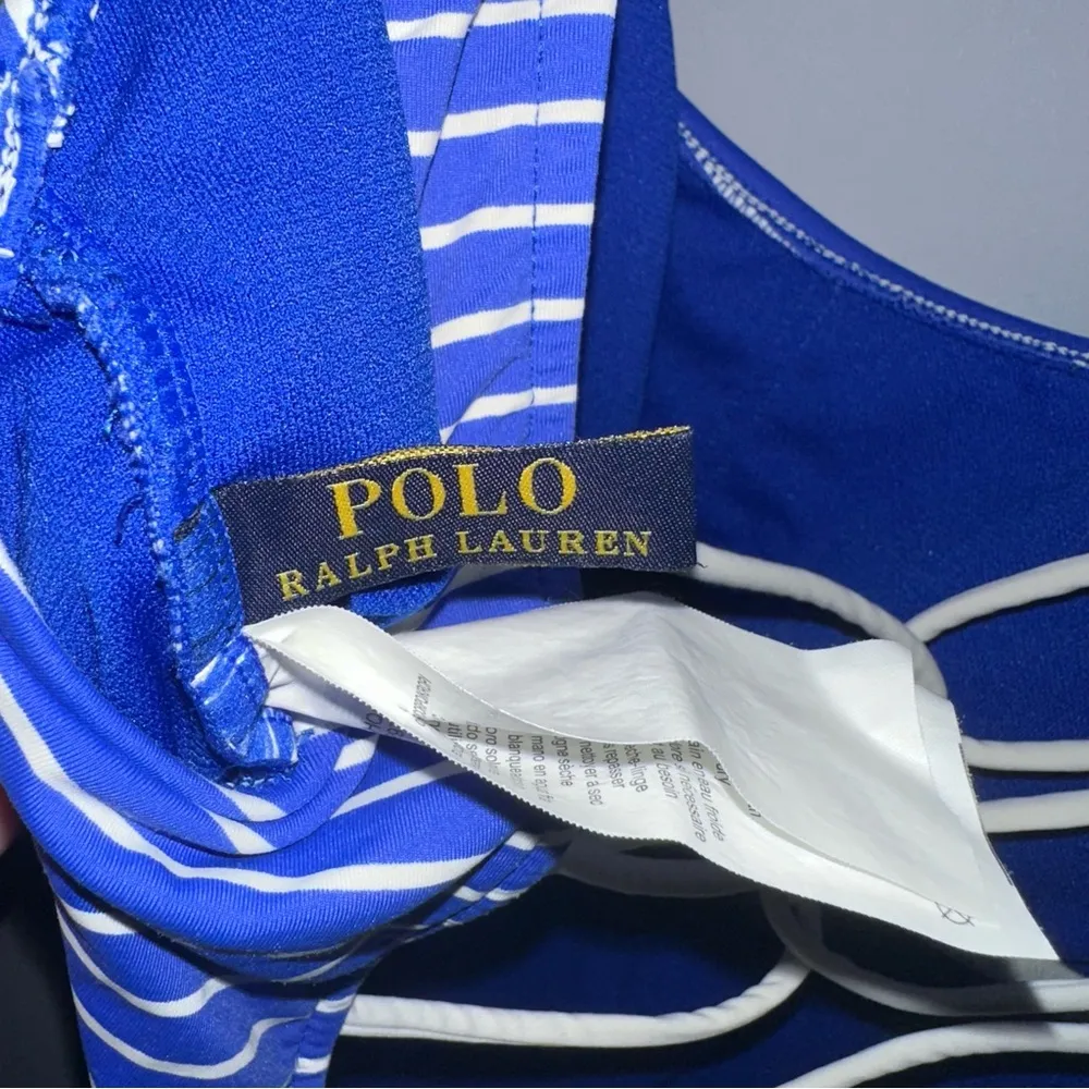 Ralph Lauren Blue Striped Swimsuit Size M - Image 7