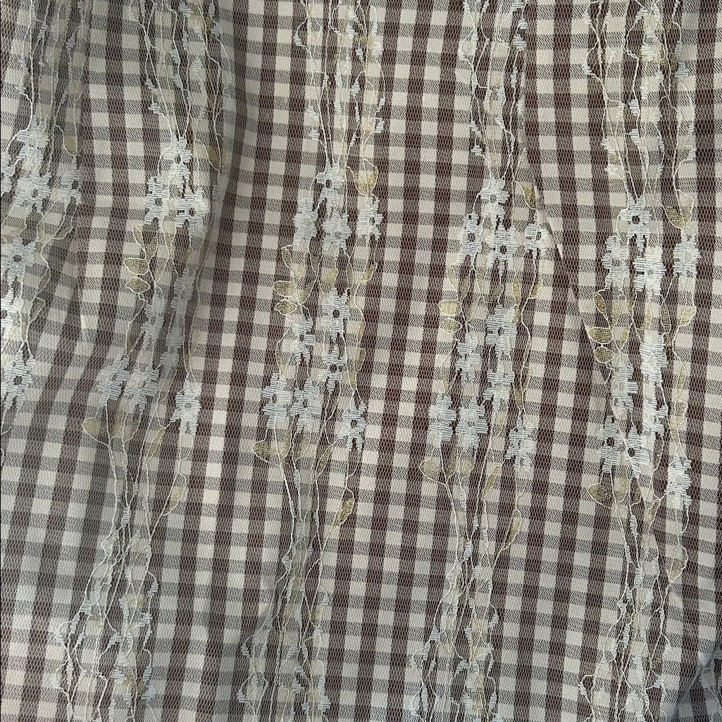 Cider Brown Gingham lace Sleeveless Dress - Image 6