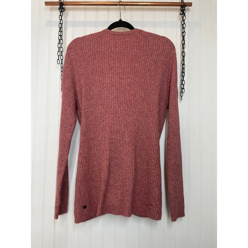 Zella Womens Wrap Sweater Twist Front Pullover Salmon Size S - Image 3