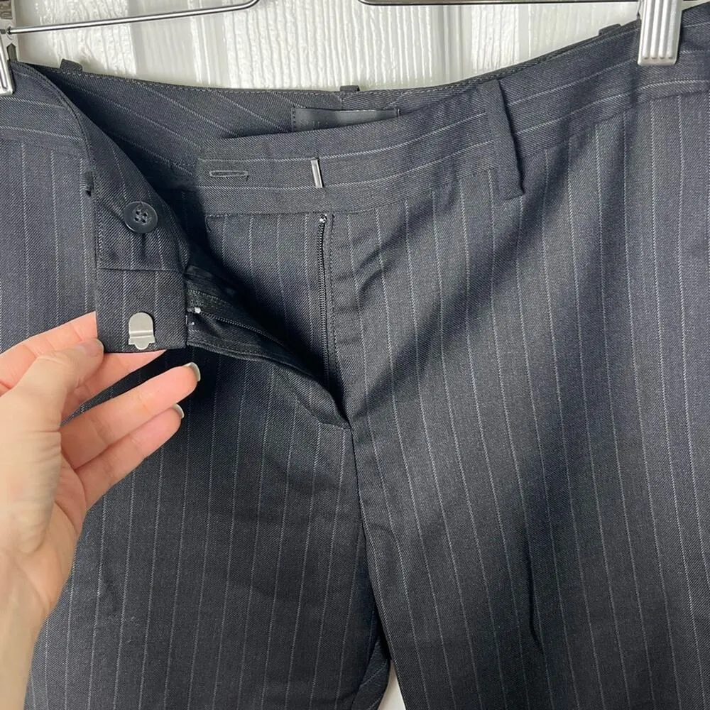 Nili Lotan Gray Wool Blend Tel Aviv Pin Striped Tapered Ankle Trouser Pants 0 - Image 7