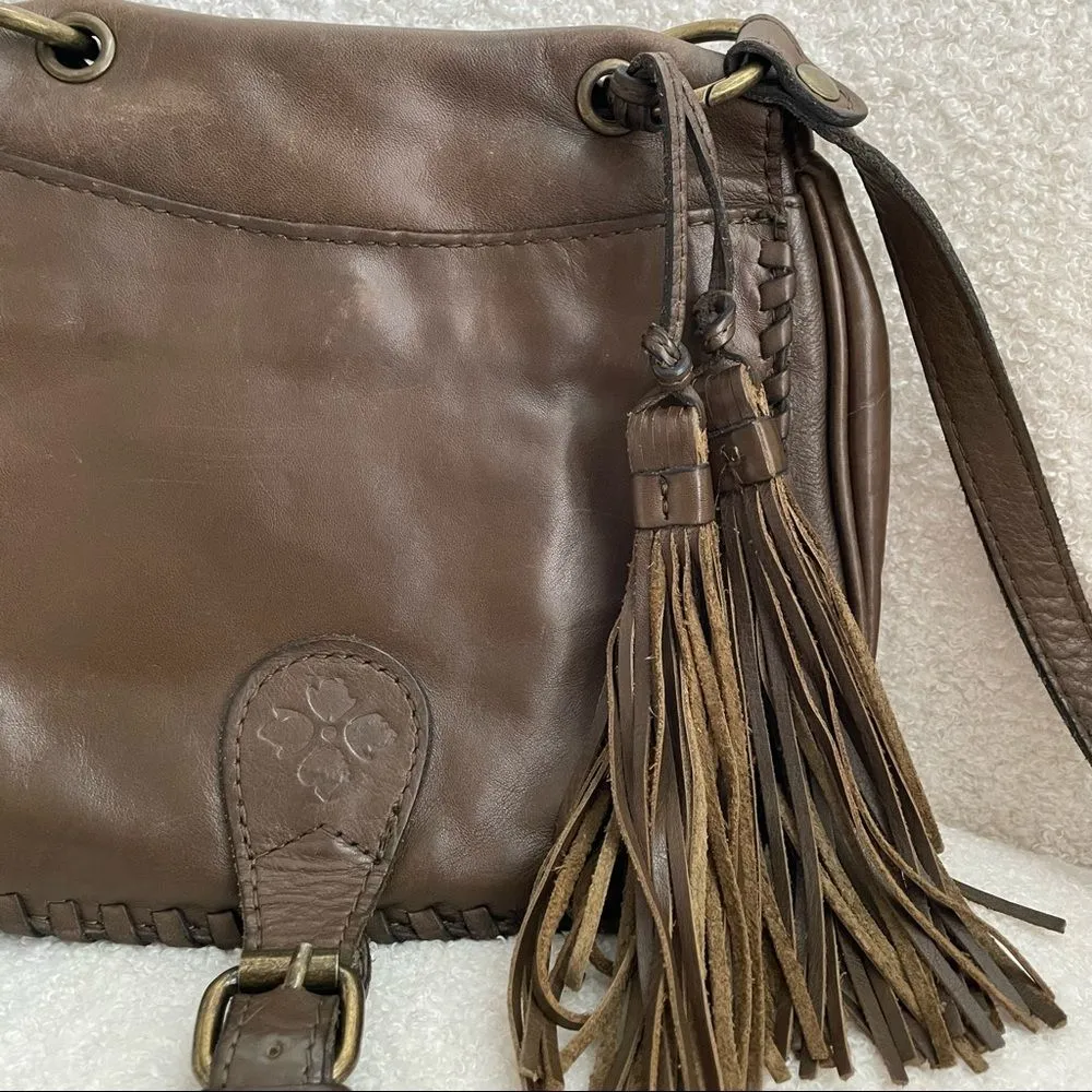 Patricia Nash Karissa Crossbody Italian Leather Purse Bag Brown - Image 3