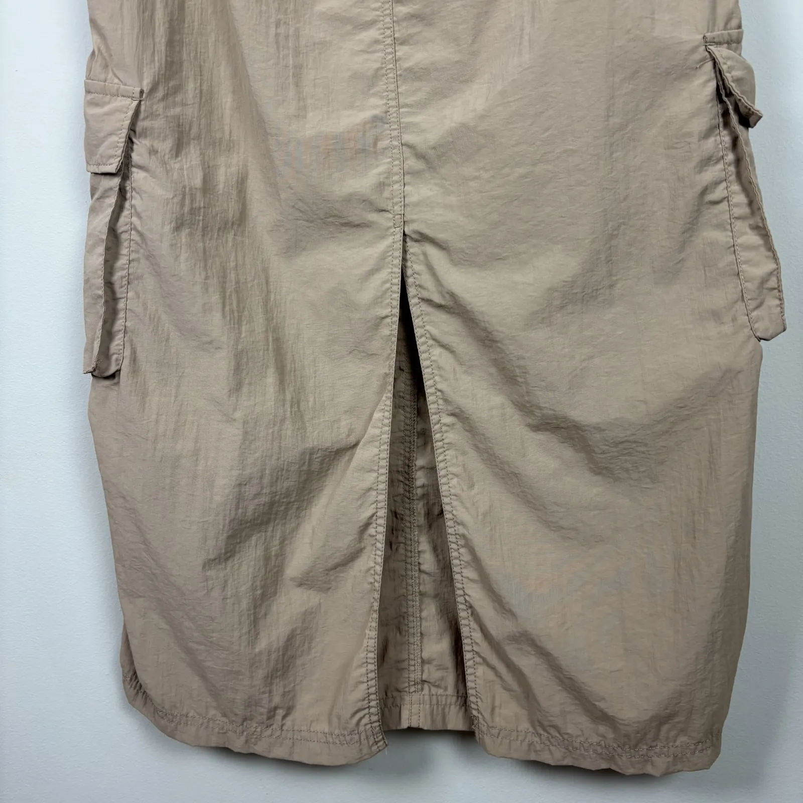 Love Tree Parachute Cargo Skirt Womens Medium Khaki‎ Maxi Nylon Grunge Sporty M - Image 8