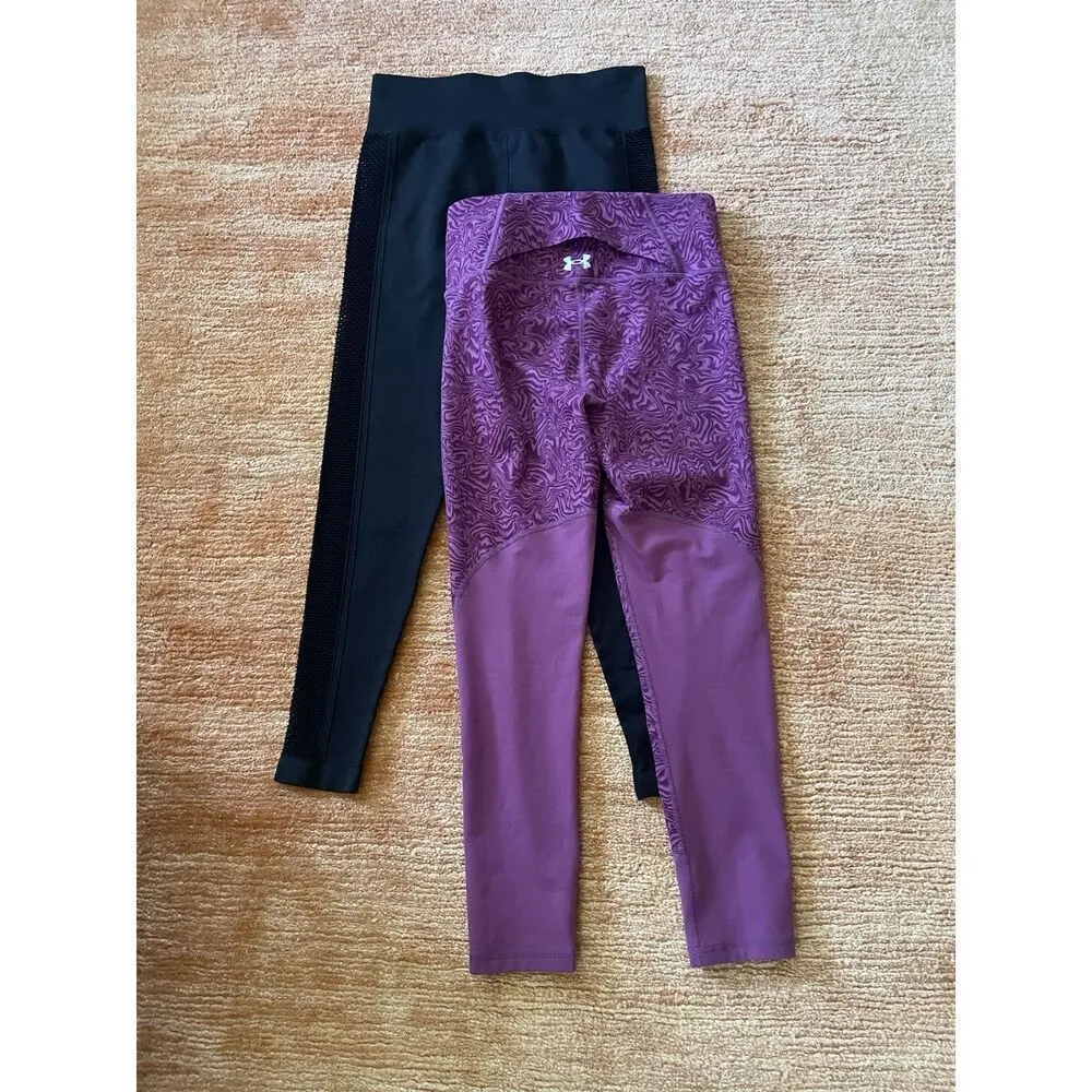 Bundle/  Athletic Leggings/ Under Armour/Hollister/ Size M Women’s/Black/Purple - Image 2