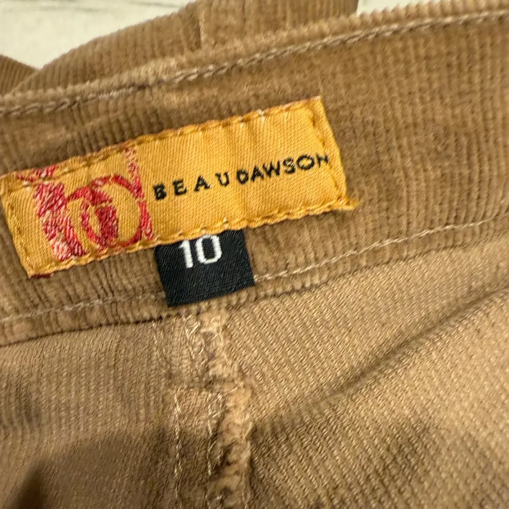 Beau Dawson Mid to High Rise Camel Corduroy Jeans Boot/Flare Made in the USA Tan Size 10 - Image 9