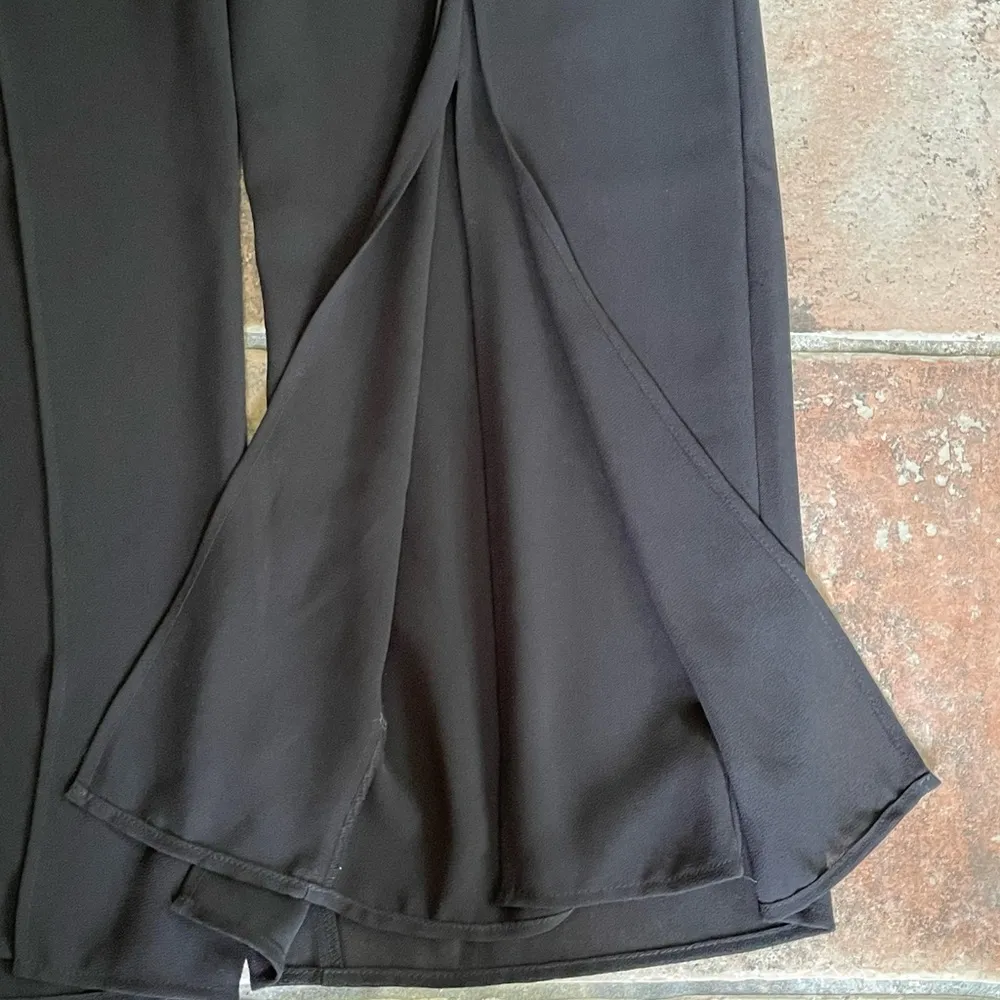 Marina Front Split Evening Trousers Wide Leg Pants Size M Black Size M - Image 4