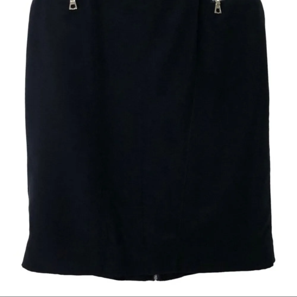 Richard Chai Love 100% Silk Mini Skirt Pencil Skirt Navy Blue Size 6 - Image 3