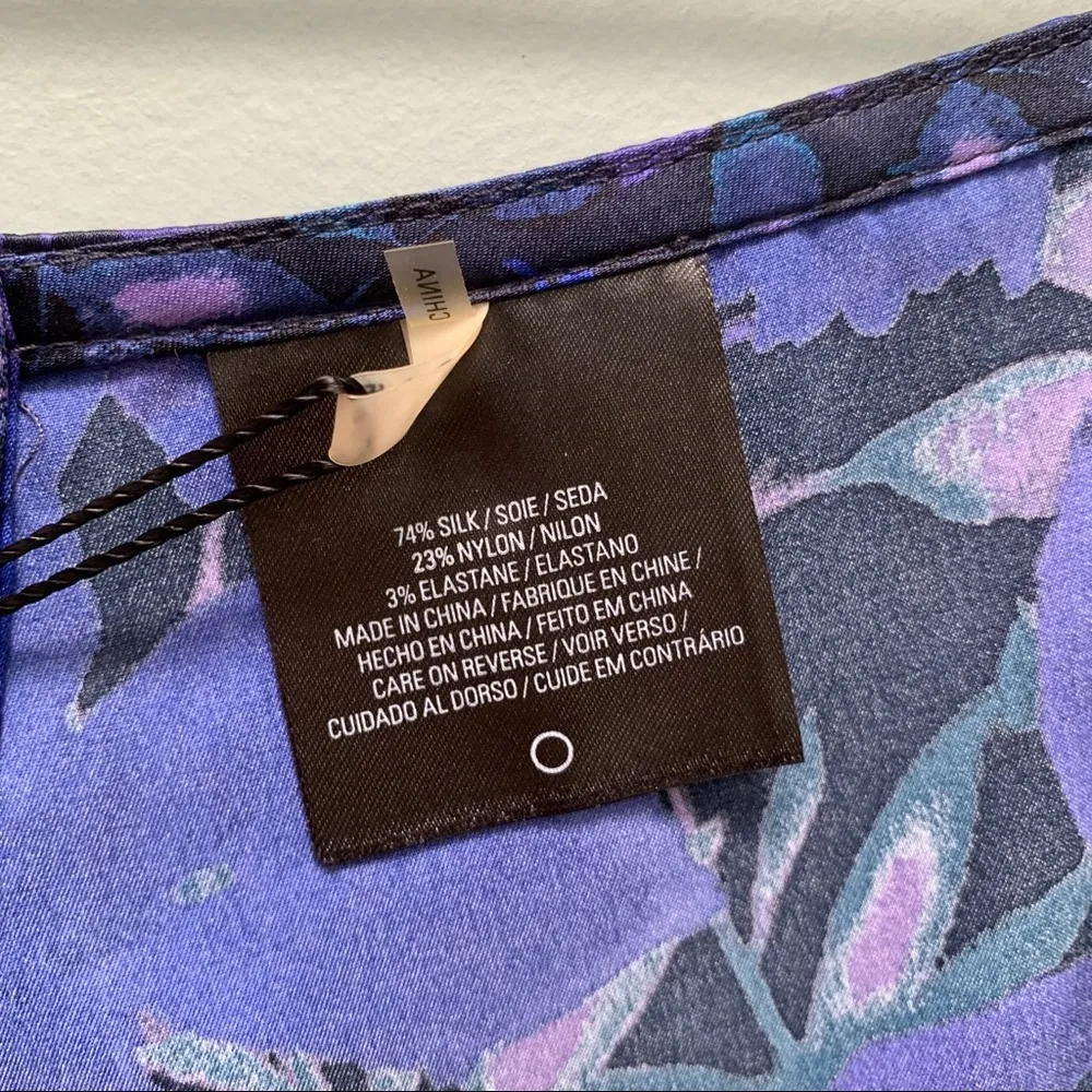 Elie Tahari Silk Wide Leg Navy Floral Pants 0 - Image 9