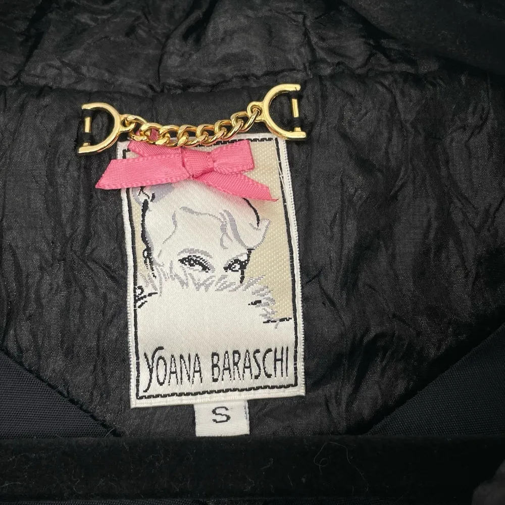 Yoana Baraschi Womens Black Quilted Textured Collared Crinkle Jacket Coat Size S - Image 8