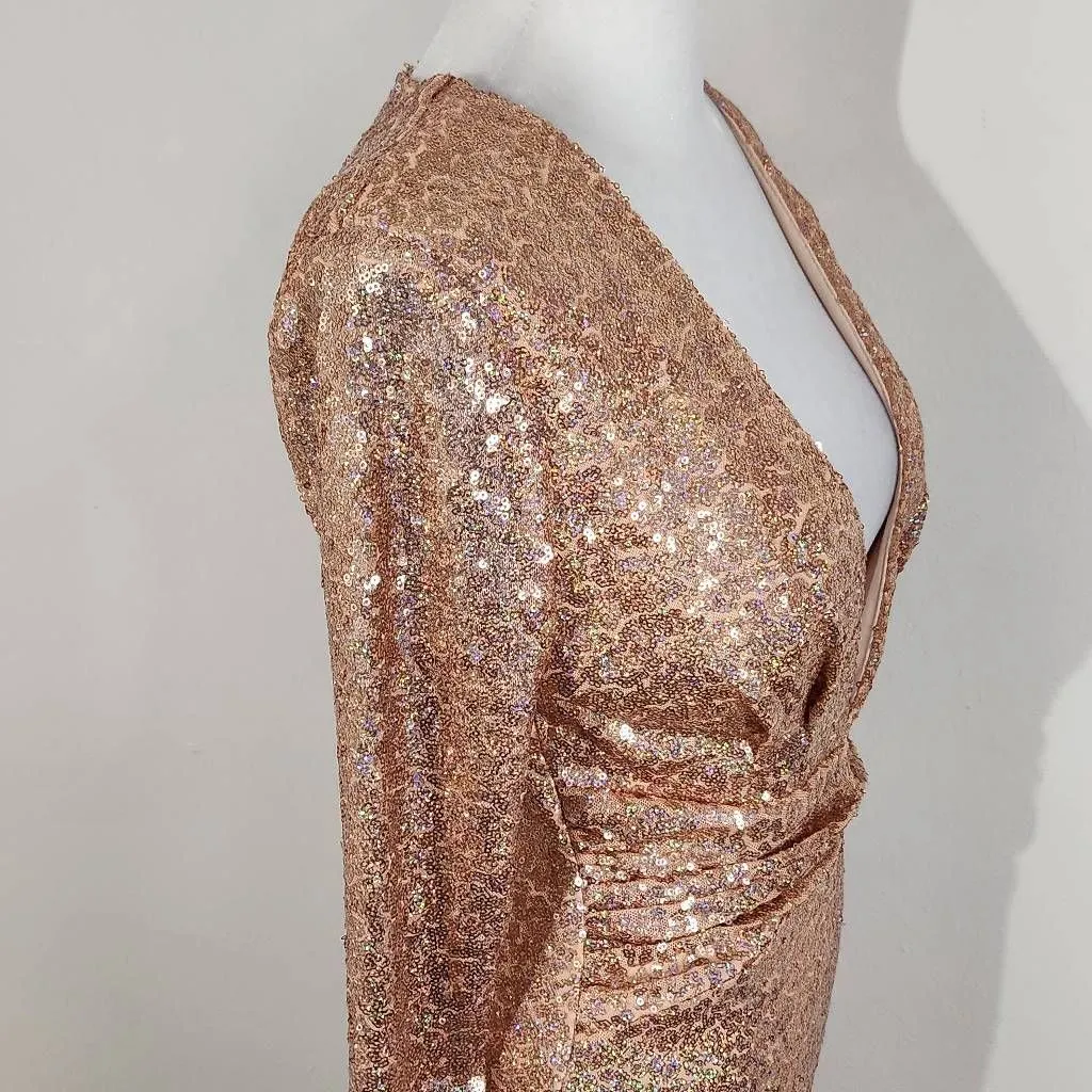 Charlotte Russe Pink Sequin Bodycon Dress Size Small Sequin Cocktail Dress - Image 5
