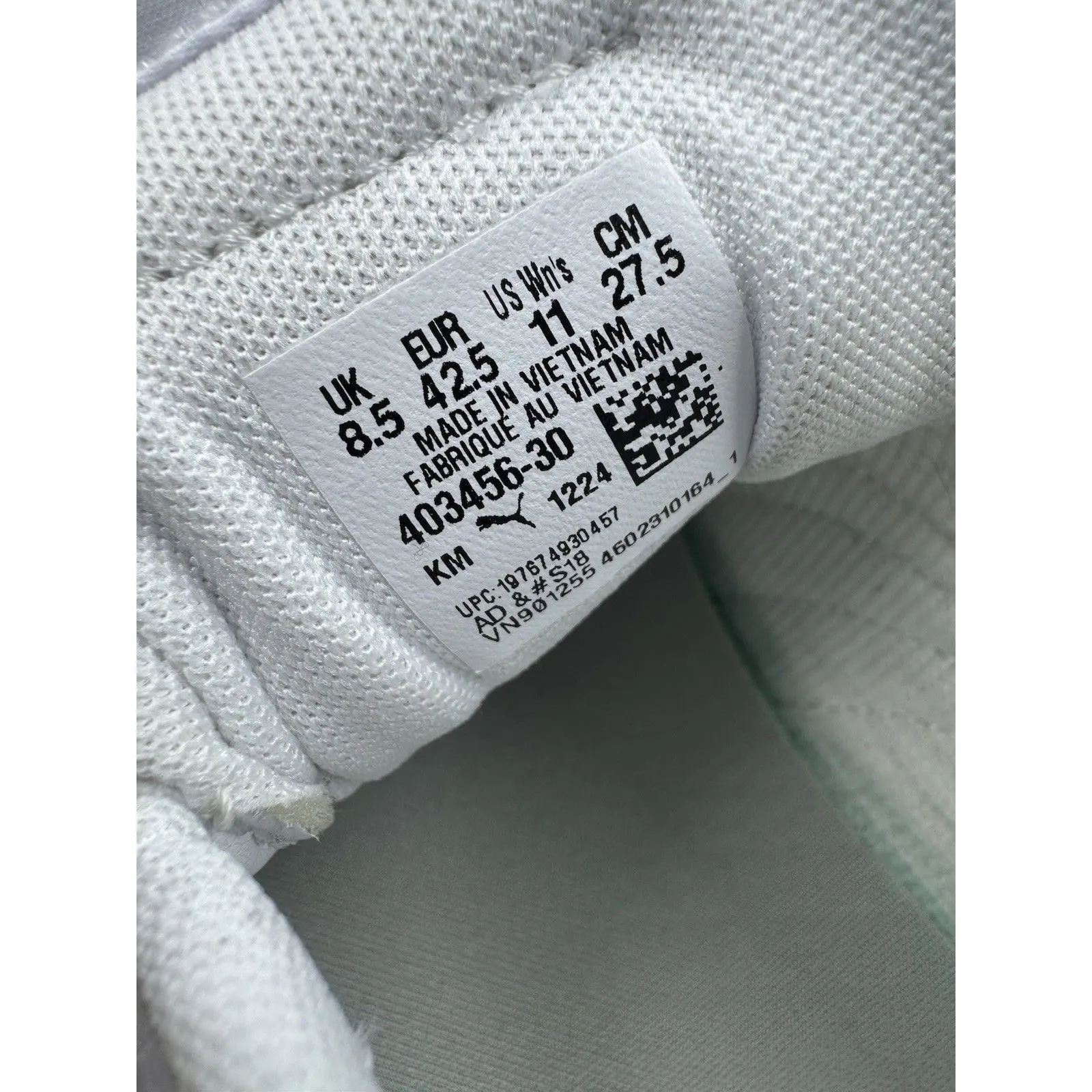 PUMA Court Sneaker, White, Women's Casual Low Top Leather Shoes Size 11 - Image 9