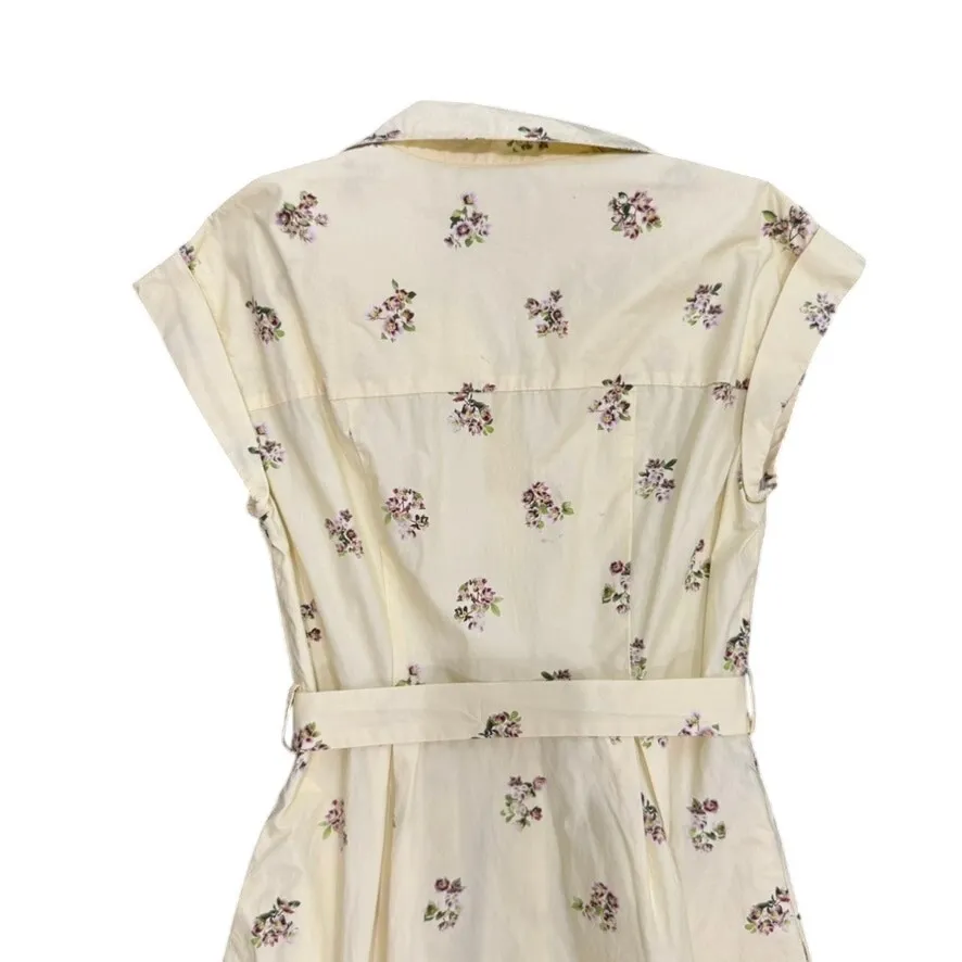 Adam Lippes x RTR Belted Poplin Shirt Dress in Yellow, Size US 2 - Image 9