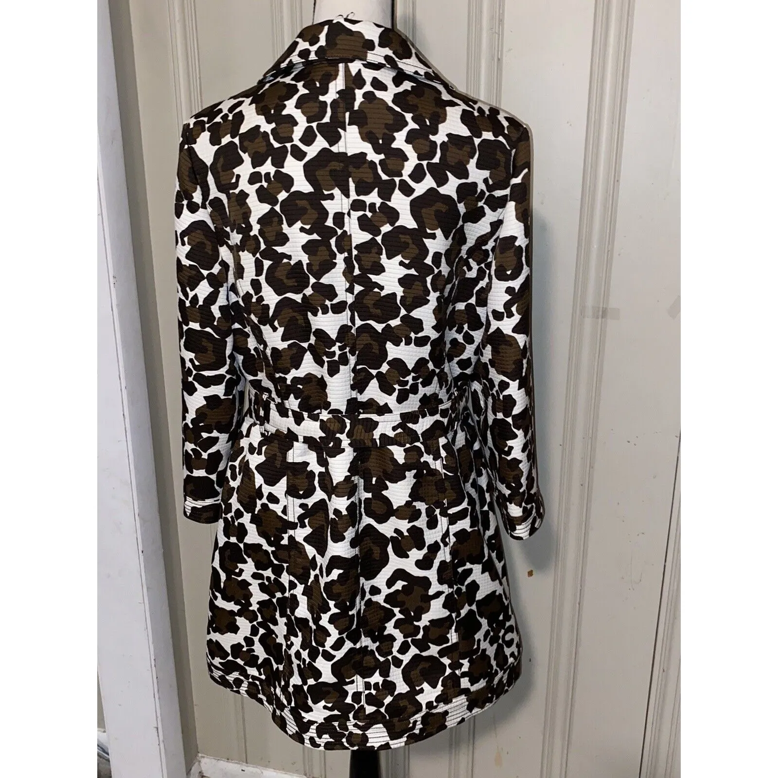 Vintage Spring Leopard print Belted Coat By Madison Sz 14 EUC Brown - Image 3