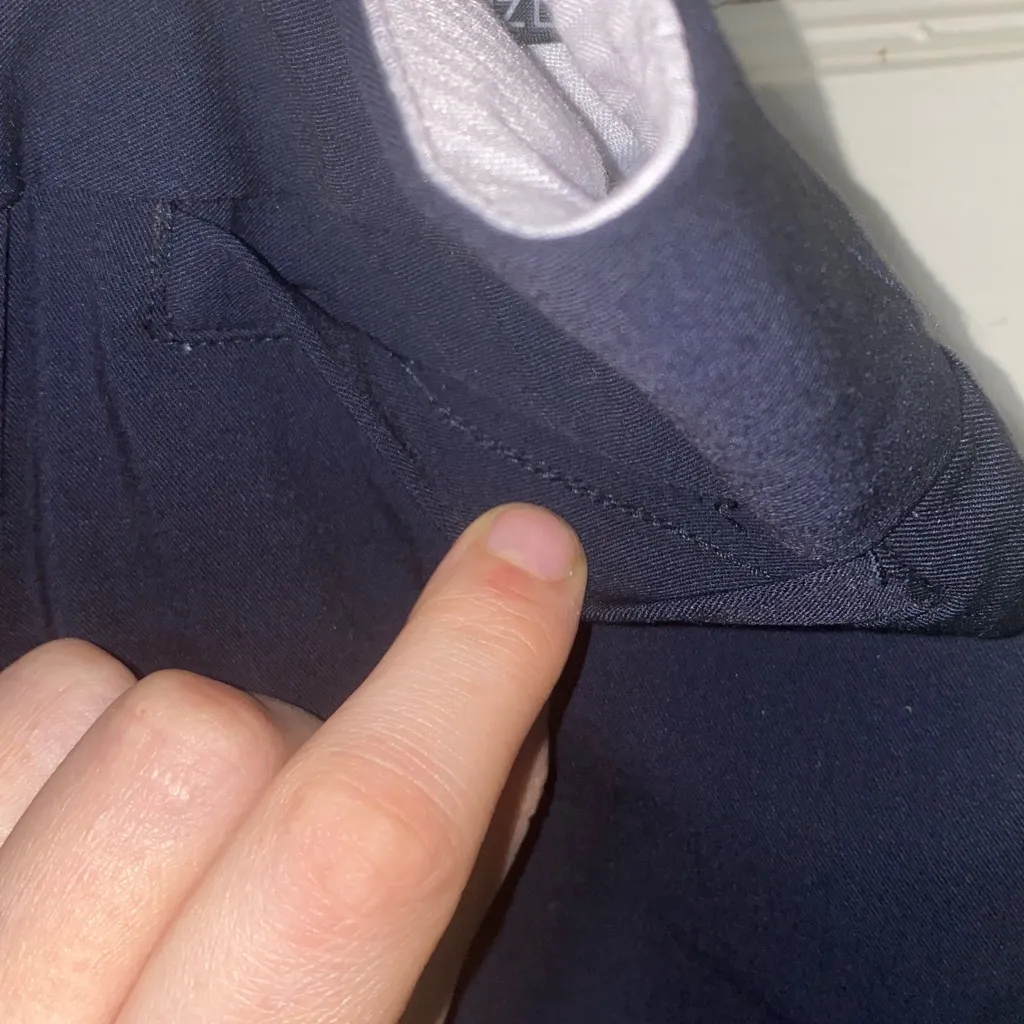 Liz Claiborne Career Audra Classic Navy Blue Zip Up Wide Leg Work Pants - Image 7