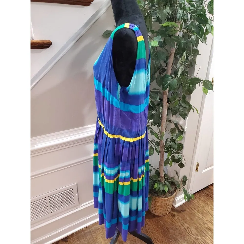 Calvin Klein Women's Multicolor Rayon Round Neck Sleeveless Knee Length Dress - Image 7