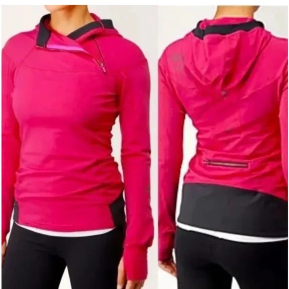 Lululemon Spirit Free Bird Fruity Tootie Athletic Zip Up hot pink hoodie size 4 - Image 2