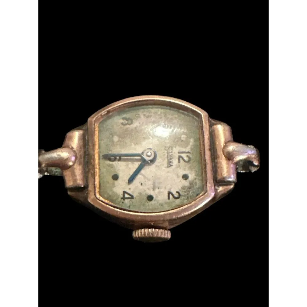 Antique Vintage 14K Gold Filled Silvana Women's Dainty Band Watch Untested - Image 4