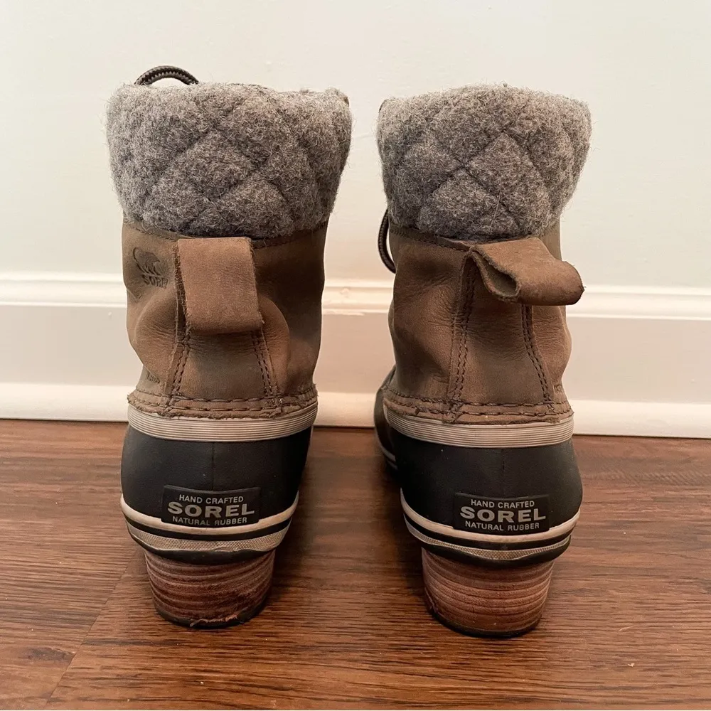 Sorel Slimpack ll Lace Boot Sz 7.5 Leather Winter Duck Boot Lace Up - Image 6