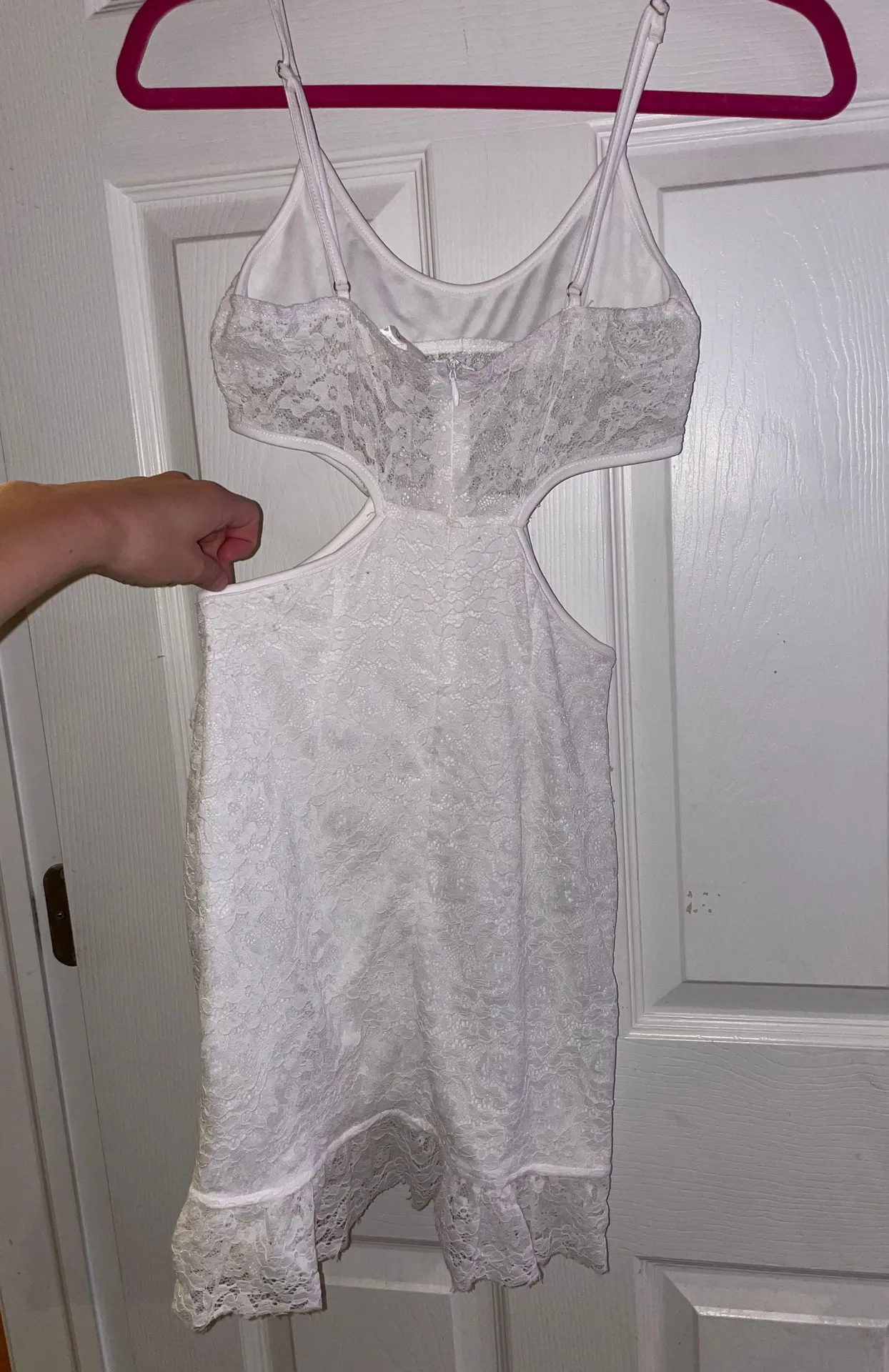Missguided white Lace Cut Out Dress - Image 2