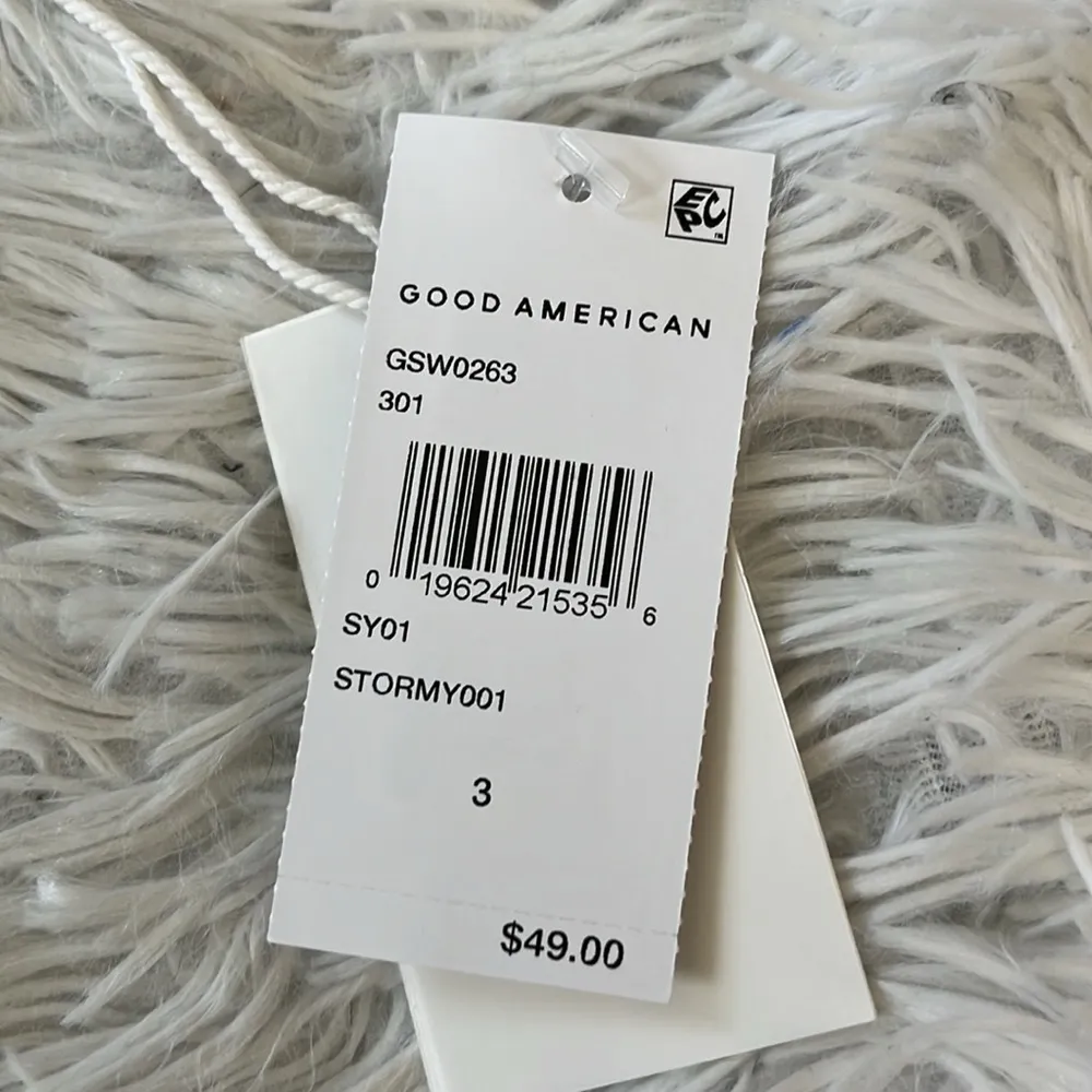 NEW Good American Women’s Shine perfect bikini bottom in Stormy001 size Large - Image 5