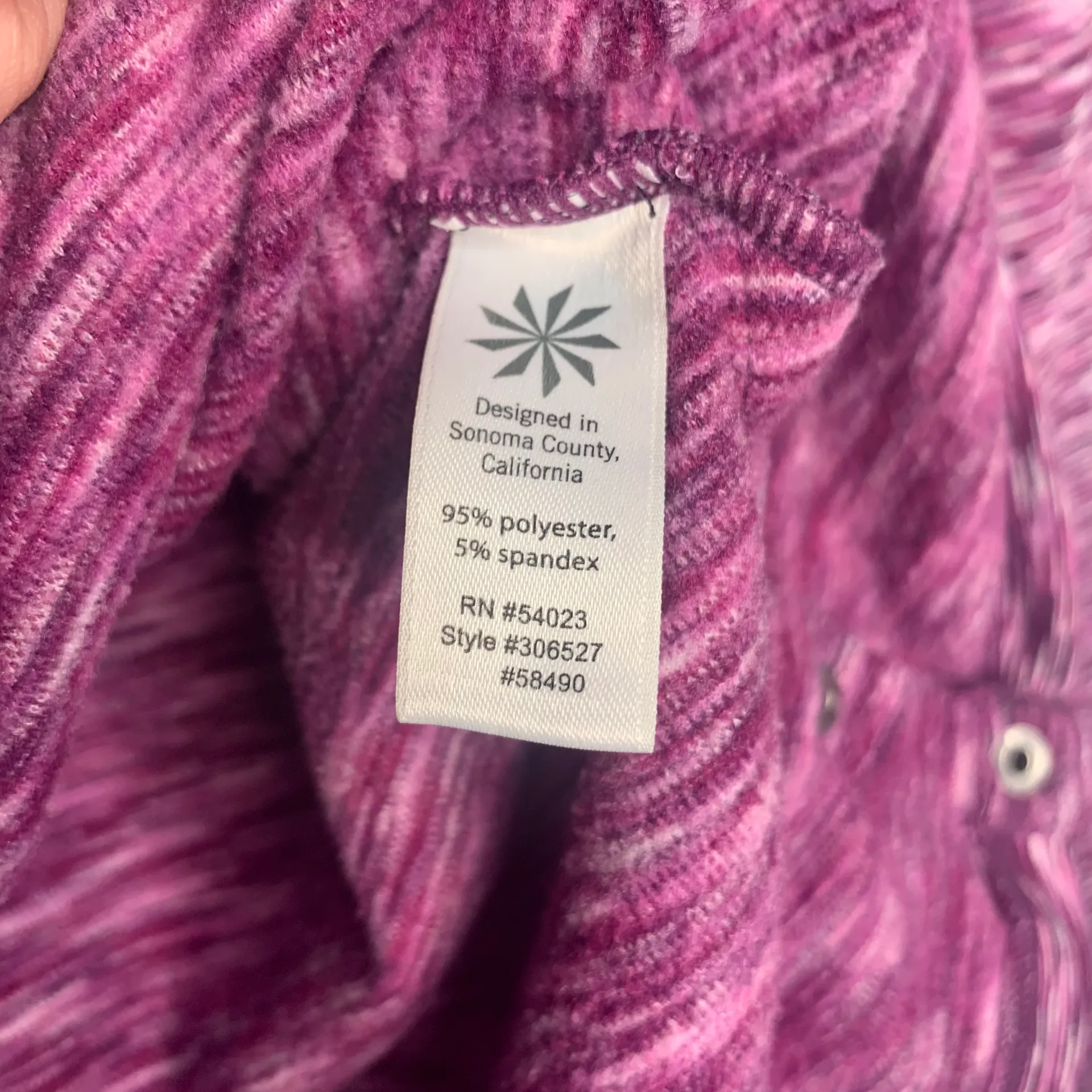 Purple Spacedye Coastal Button Funnel Neck Pullover Fleece Size Small - Image 9