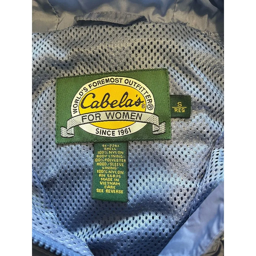 Cabelas Women Blue Zip Windbreaker‎ Rain Jacket lightweight Size Small Outdoor - Image 5