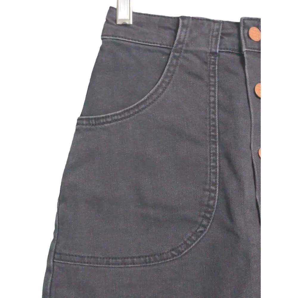 Marine Layer Archive A Line Skirt Women's 0 Black Mini Stretch Dark Academia - Image 2