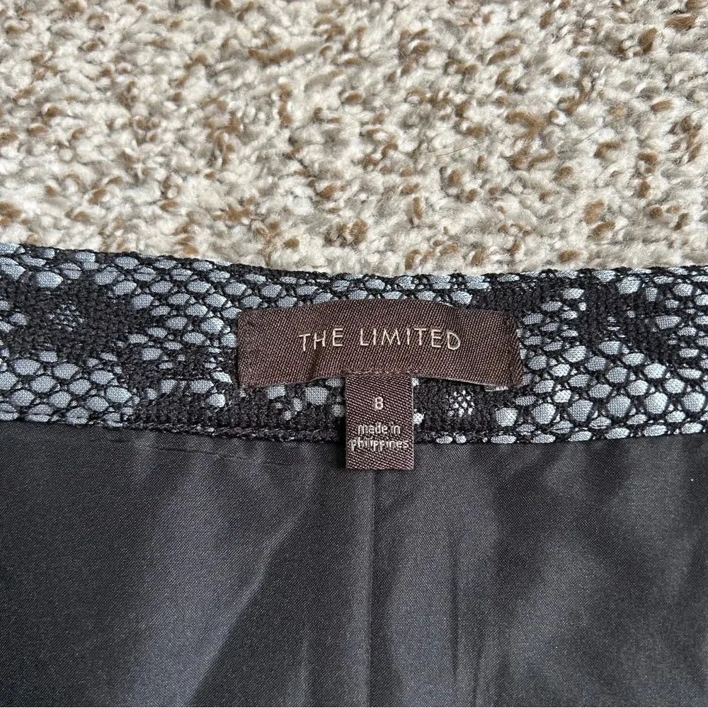 🦋The Limited Black Silver Lace A-Line Mini Pencil Skirt Size 8 Formal Party NYE - Image 2