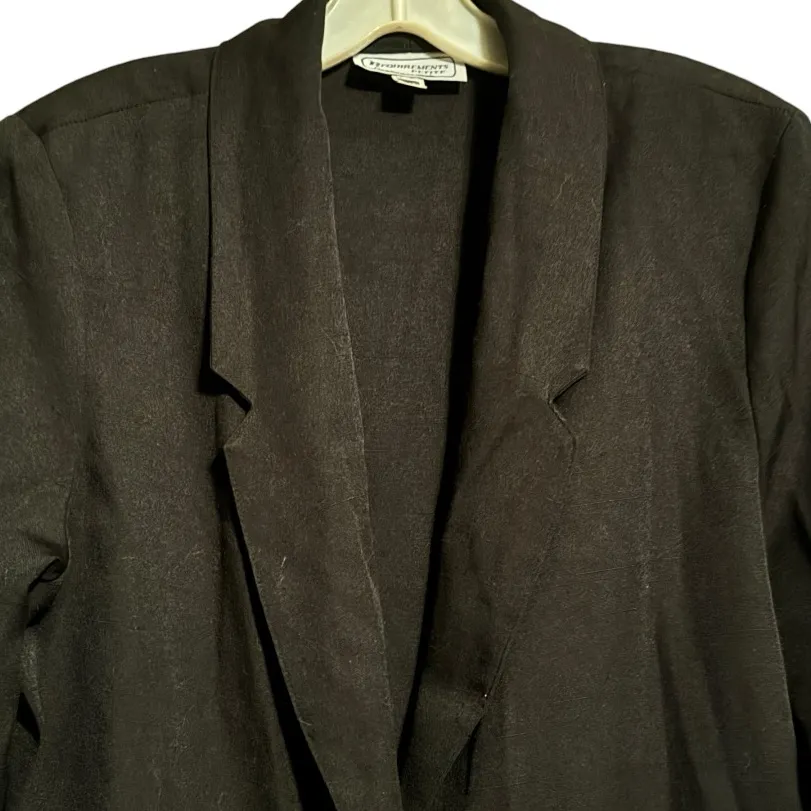 Vintage Requirements Petite Black‎ Blazer Black Size 12 - Image 2