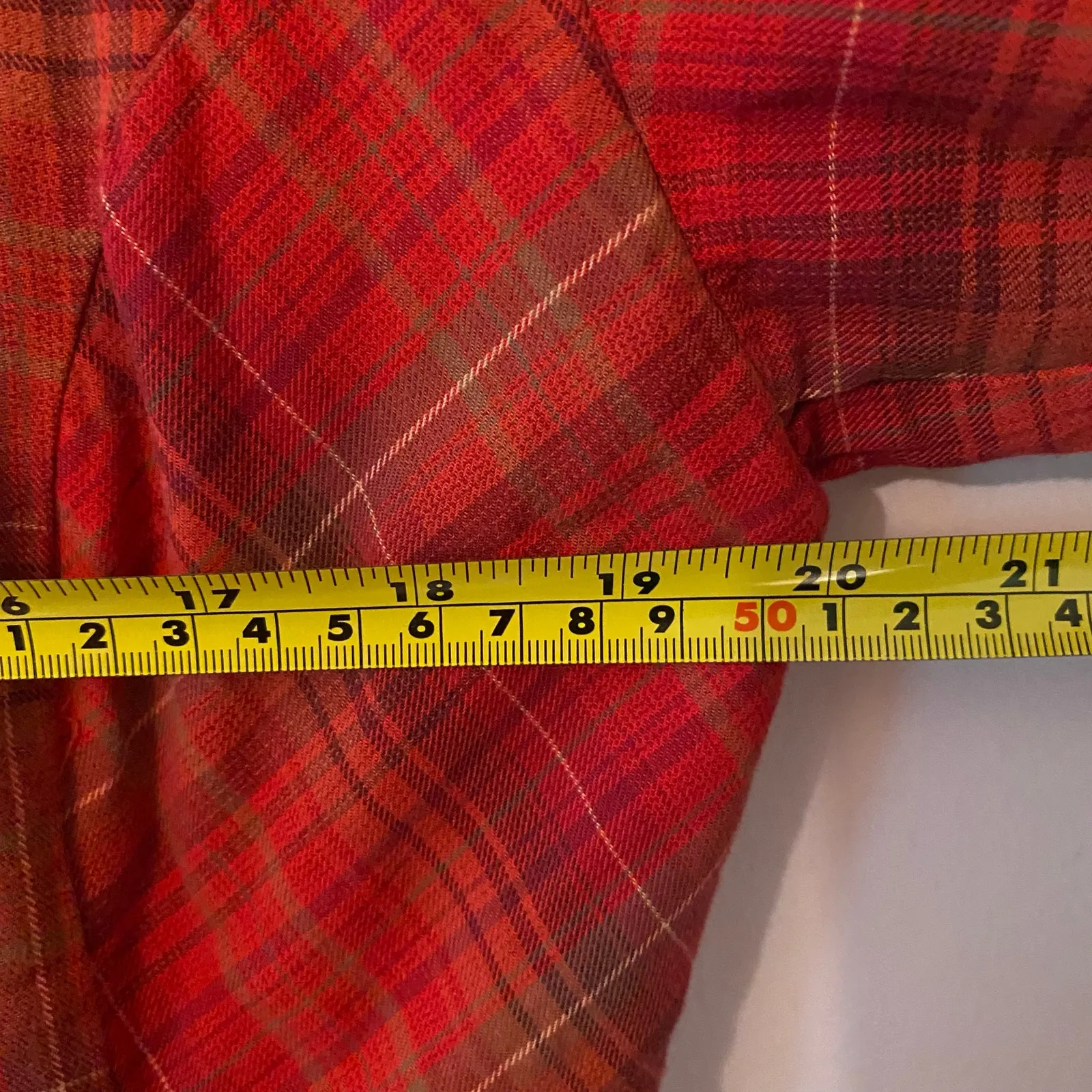 Royal Robbins Red Plaid Button Down Shirt Gorpcore Outdoor Women's size Large - Image 7