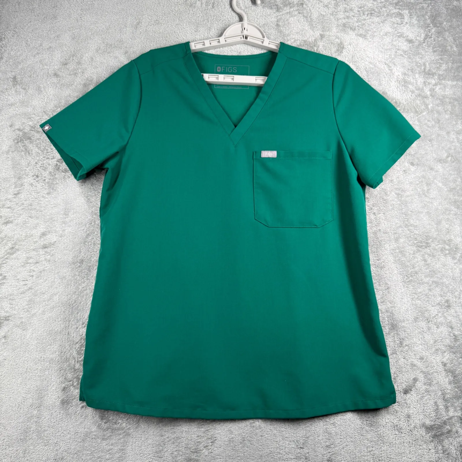 FIGS Technical Collection Womens Medium‎ Catarina Emerald Green Scrub Top - Image 2