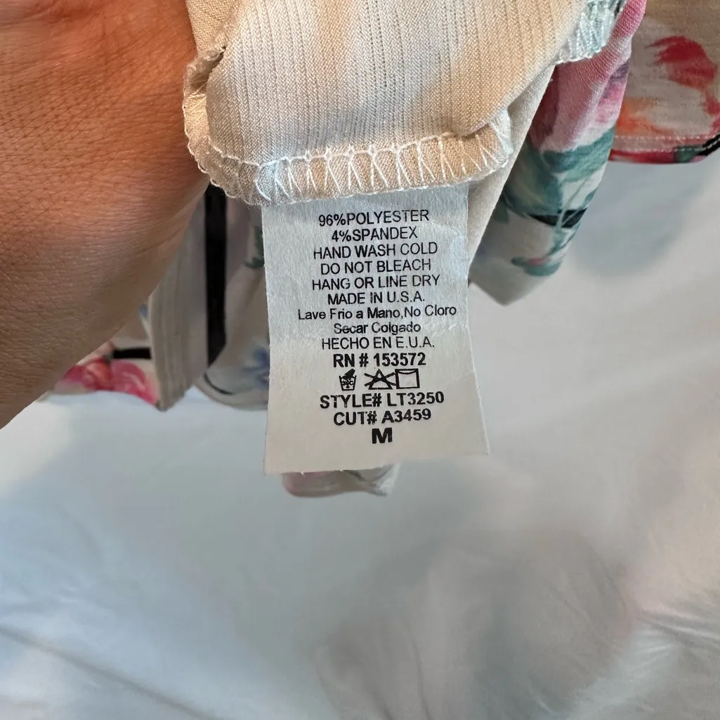 Lime N Chili Floral Striped Top Pink Size M - Image 6