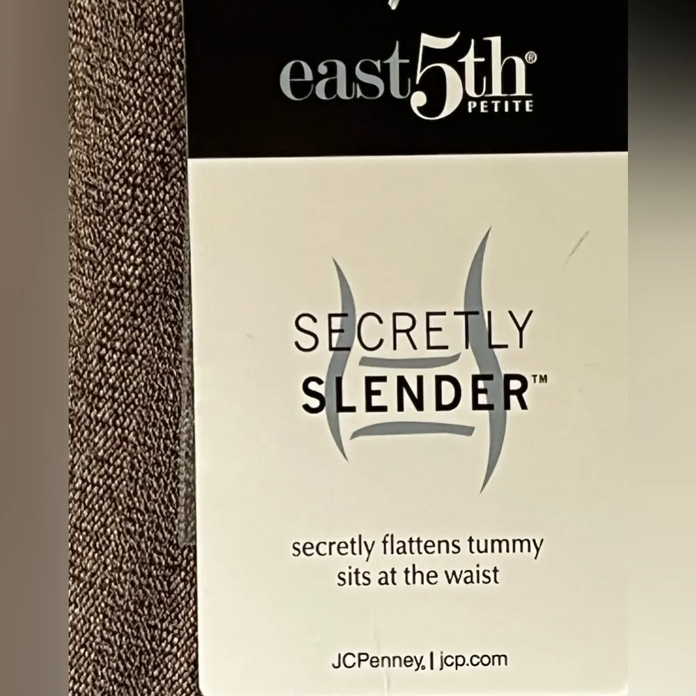 East 5th Dress Pants Secretly Slender Brown Herringbone Size 4 Petite NWT - Image 5