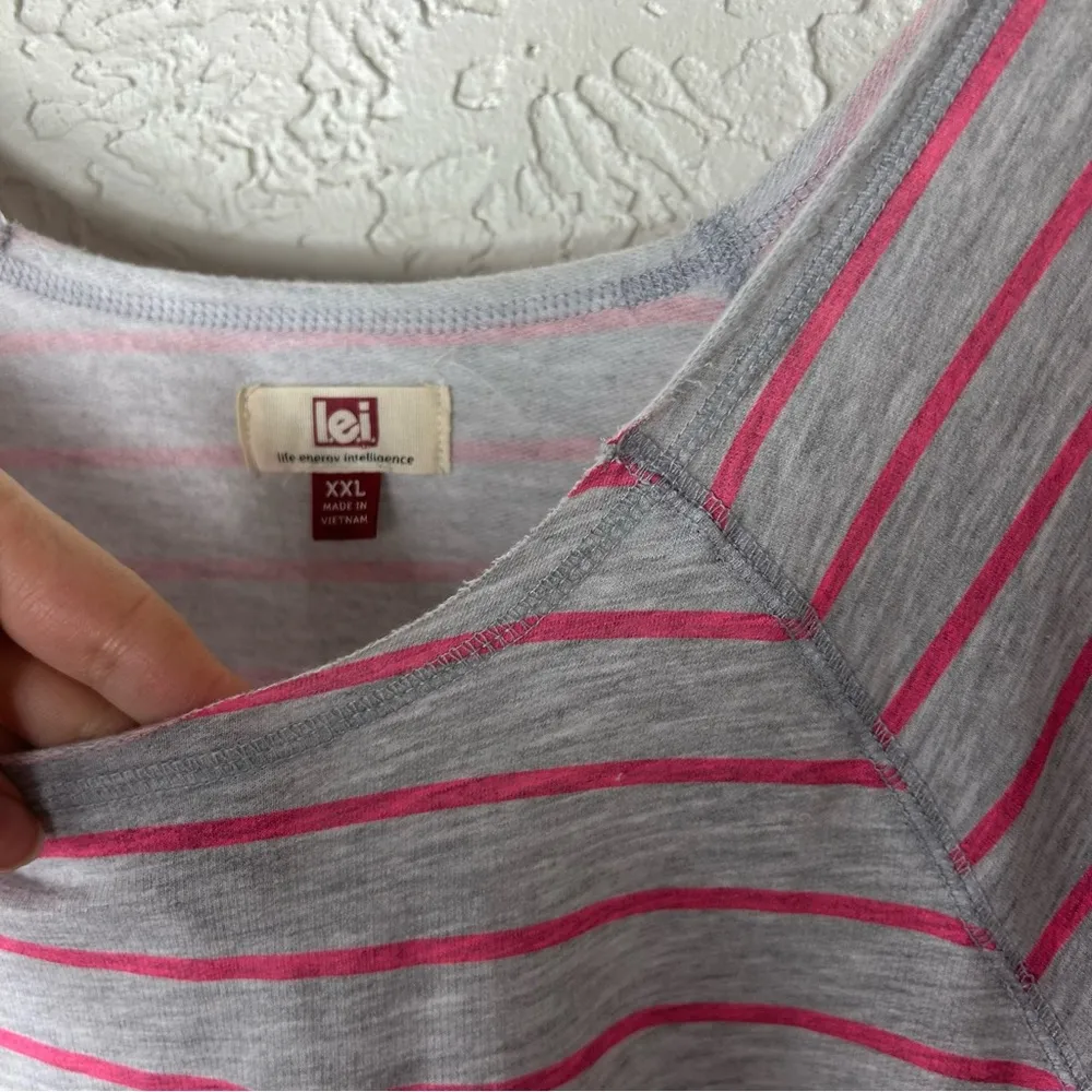 Y2K lei | Lara Tissue Fleece Striped Pullover Top - Image 7