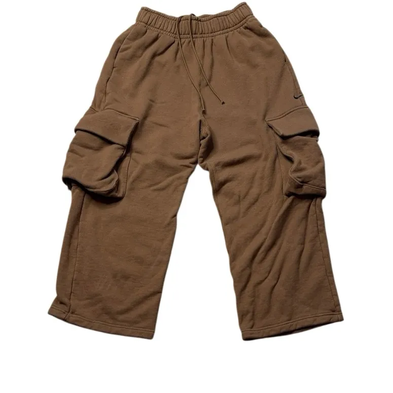 Nike Sportswear Women's Low-Rise Oversized French Open-Hem Terry Pants Brown XS - Image 2