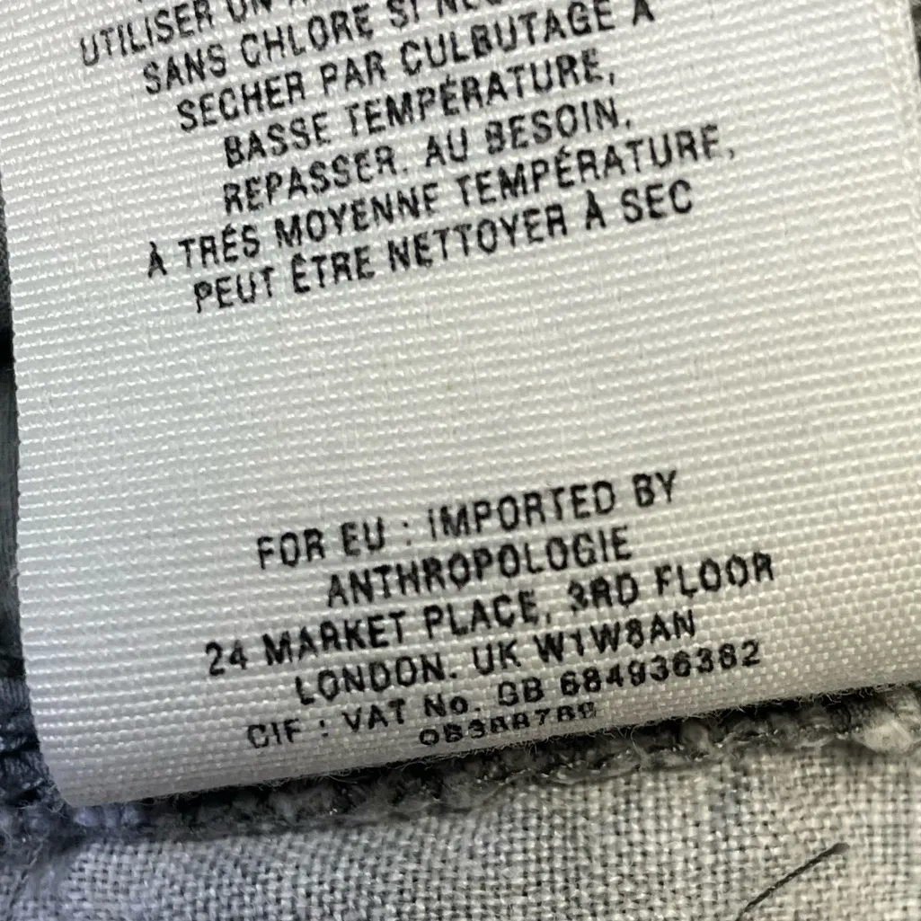 HEI HEI Anthropologie Laced Linen Gray Pants Women's 32 Roll Tab Hem Size 31 - Image 12