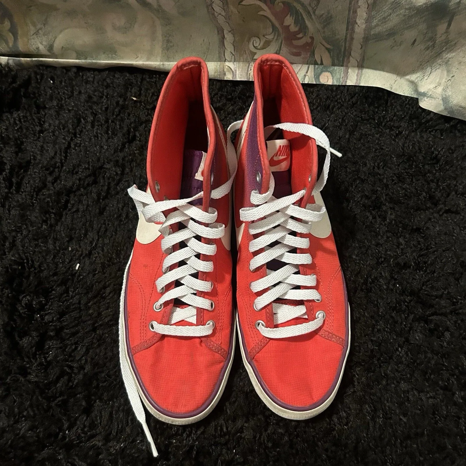 Nike Women’s Mid Blazer Primo Court Sneakers Size 8 Coral Orange Purple Ombre - Image 5