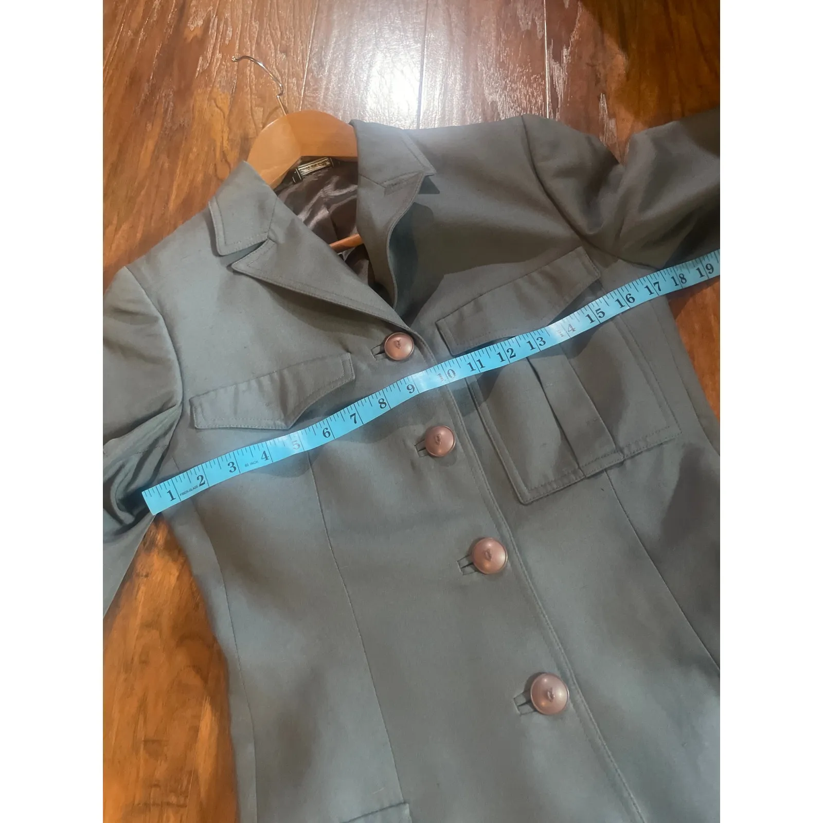 VERSACE Couture Gray Fitted Military Jacket Dress Length Size 4 - Image 5