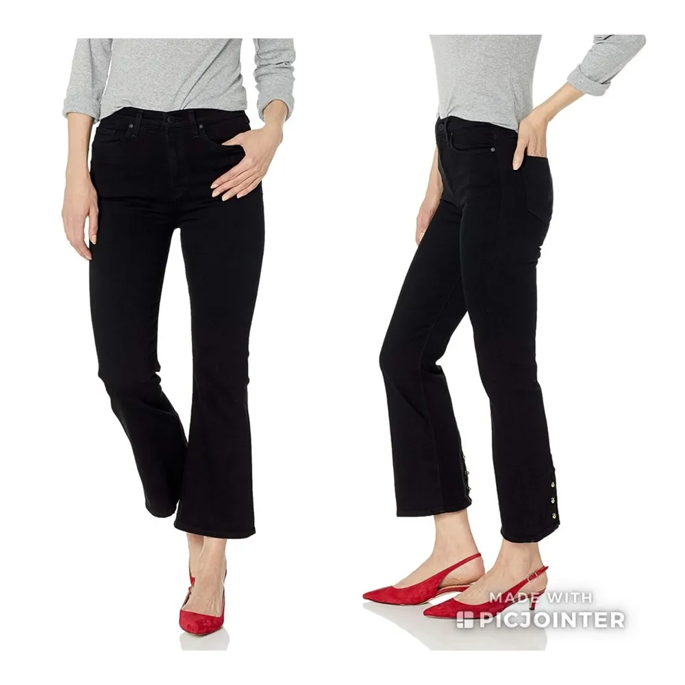 Hudson Holly High Rise Crop Flare Gold Barbell 26 Black Jeans Denim - Image 7