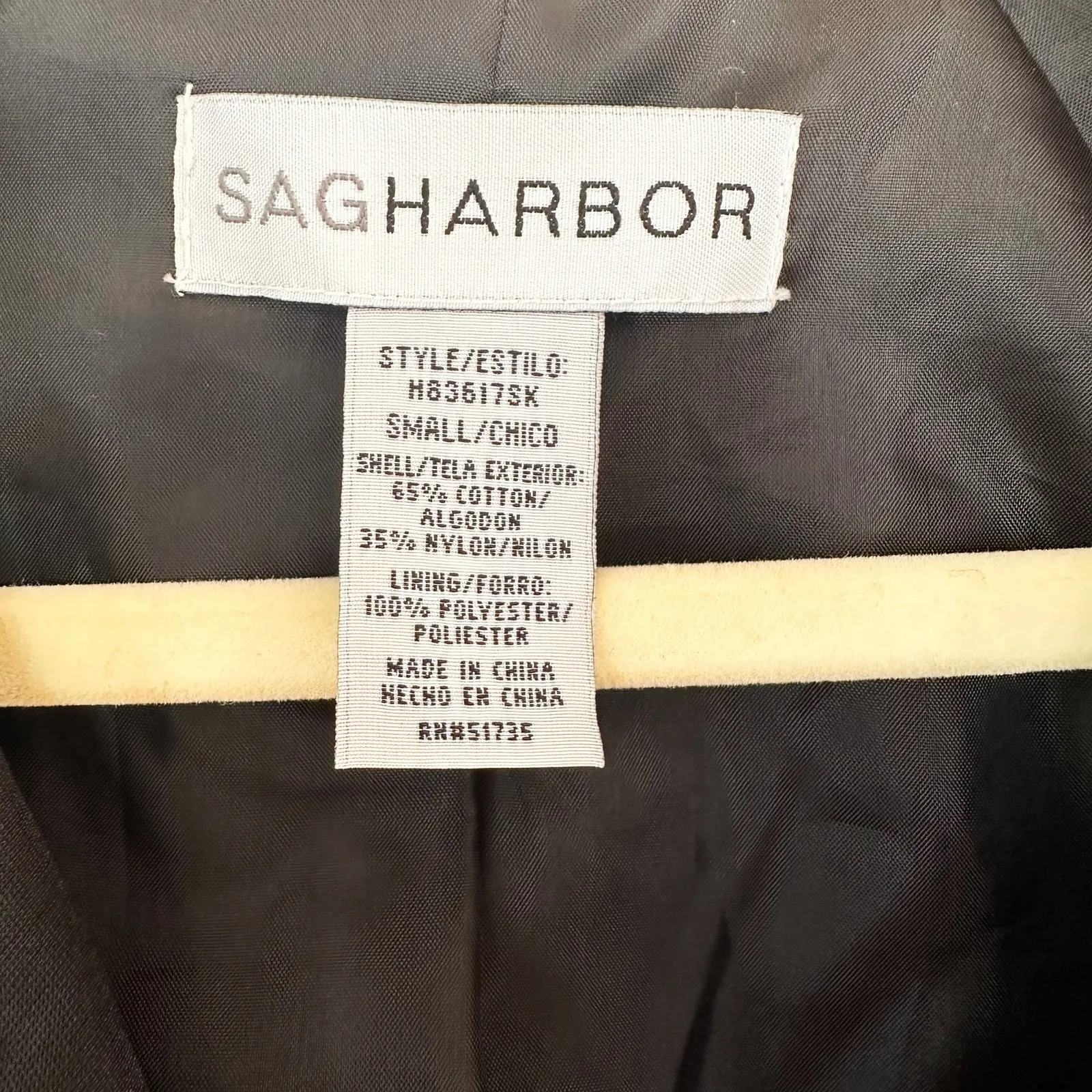 Sag Harbor Vintage Black Trench Coat Small - Image 3