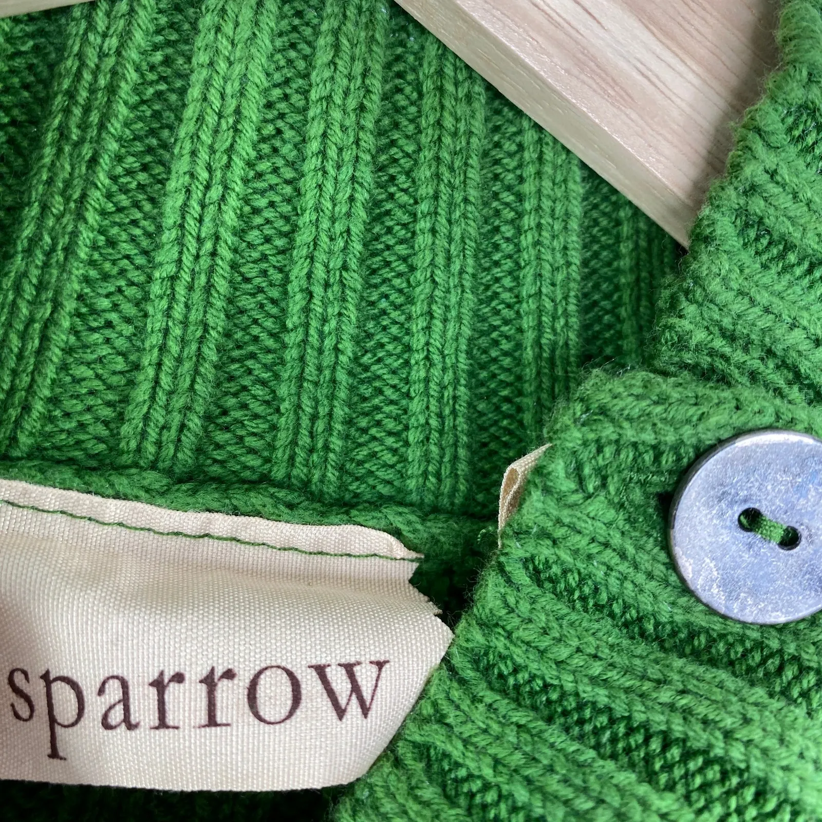 Anthropologie Sparrow Green Knit Mock Neck Sweater Dress Women's Size Small S - Image 5