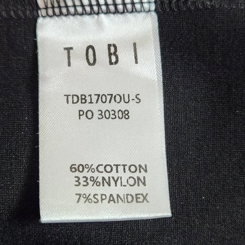 Tobi Black Mini Bodycon Dress with Strappy Shoulders Size XS NWT Black Dress - Image 9