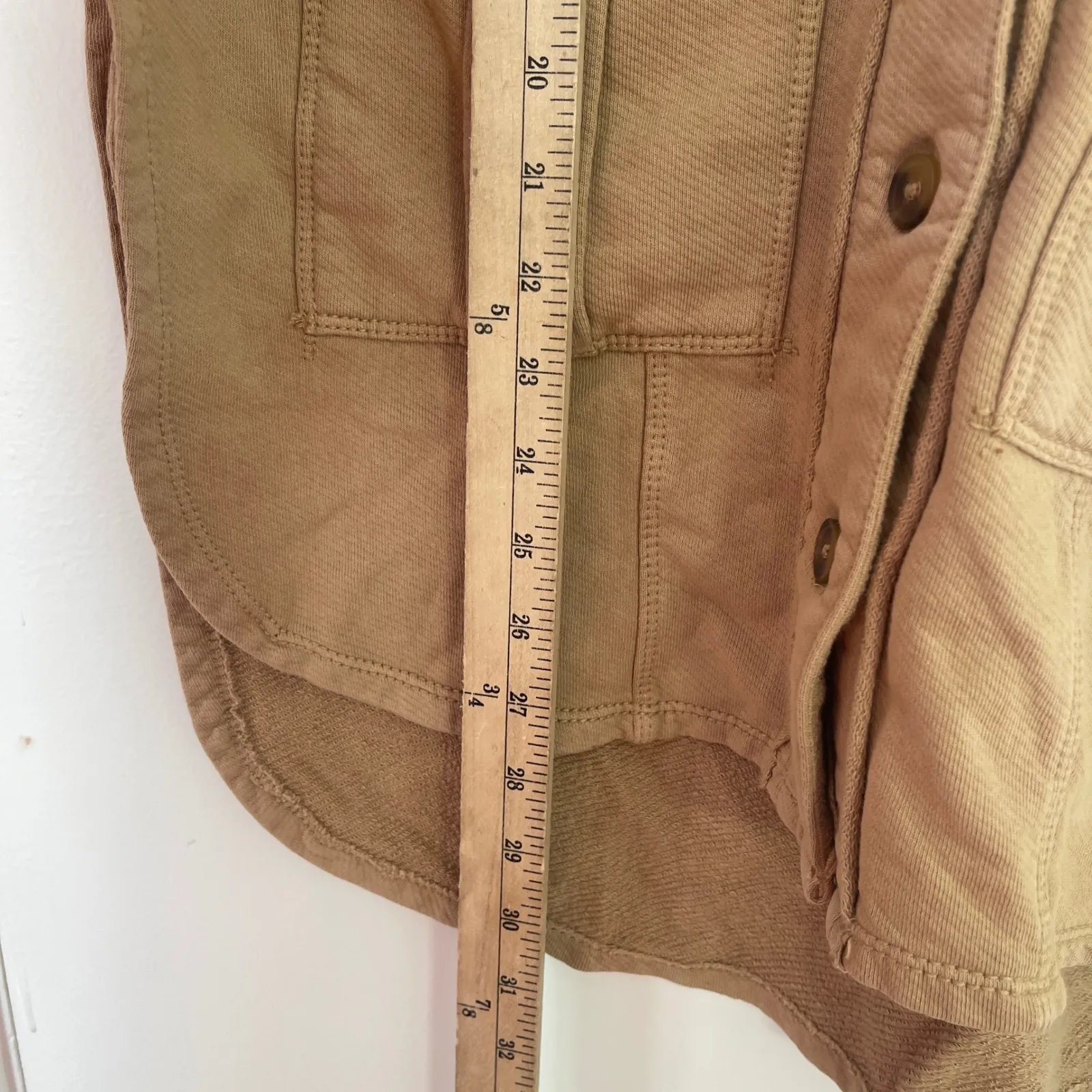 Anthropologie Pilcro Tan Sleeveless Hooded Vest Button Tie Sides Poncho XXS/XS‎ - Image 9