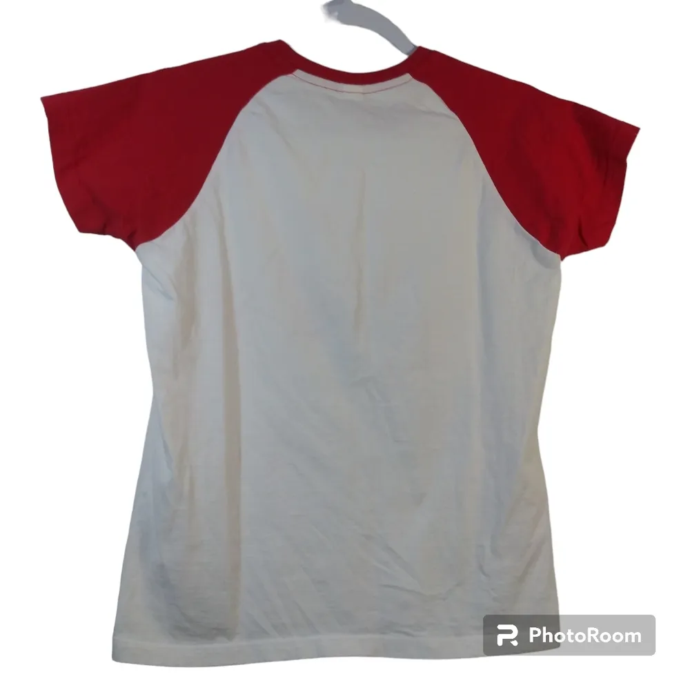Sydney White Red Sonrie Cada Ria Short Sleeve Crew Neck Size Small - Image 2