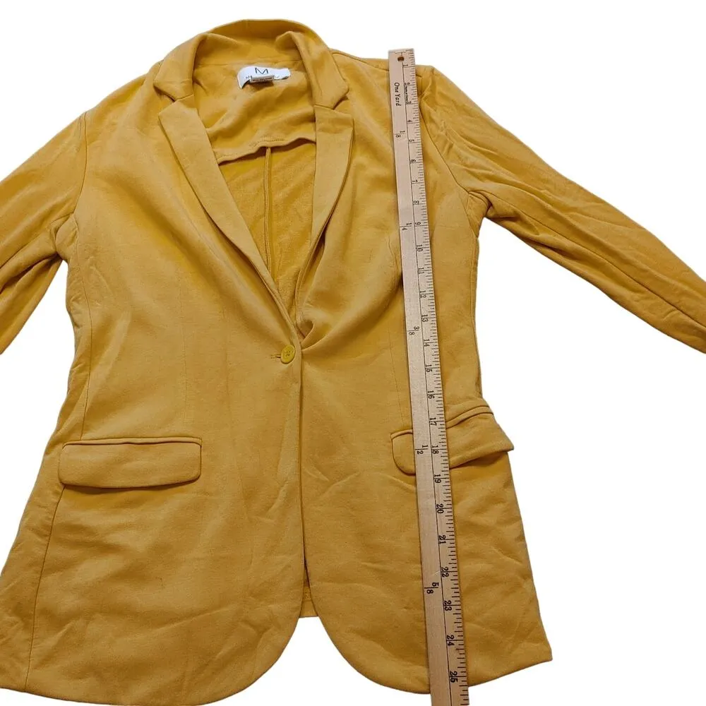 Magaschoni Soft Mustard Golden Rod Blazer Size Small S Career Work Long Sleeve - Image 5
